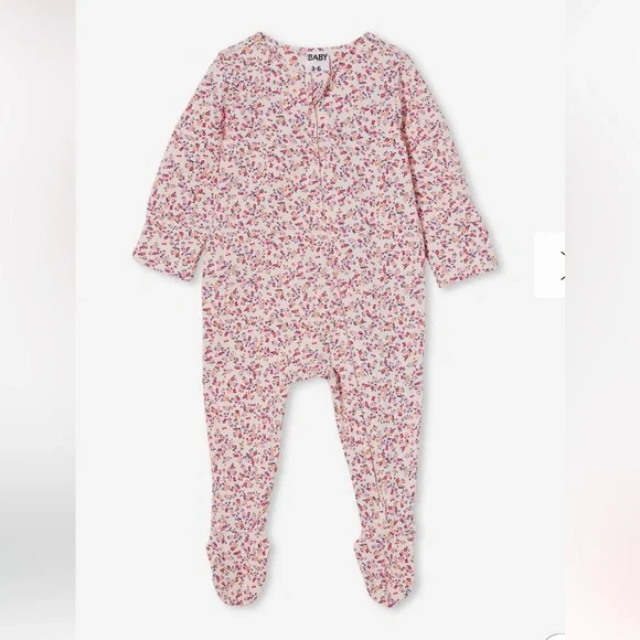 3 Pack Long Sleeve Zip Romper Footed Size 6-9 month - Picture 2 of 13